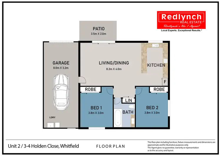 Floorplan of Homely unit listing, 2/3-4 Holden Close, Whitfield QLD 4870