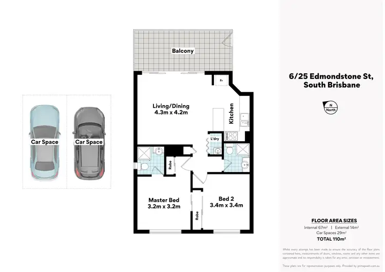 Floorplan of Homely apartment listing, 6/25 Edmondstone Street, South Brisbane QLD 4101