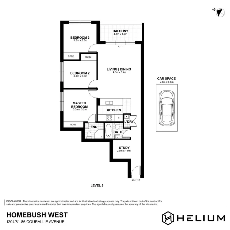 Floorplan of Homely apartment listing, Building I 204/81-86 Courallie Ave, Homebush West NSW 2140