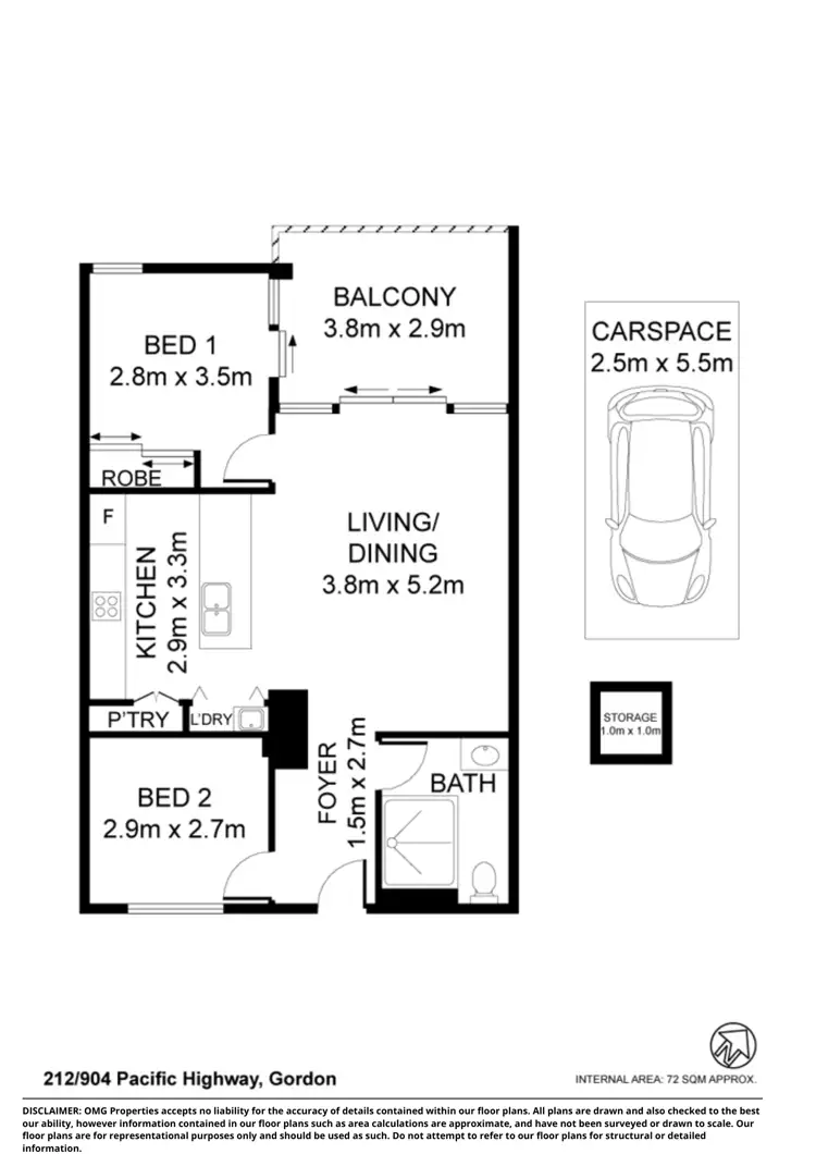 Floorplan of Homely apartment listing, 212/904-914 Pacific Highway, Gordon NSW 2072
