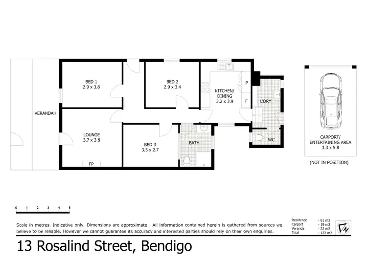 Floorplan of Homely house listing, 13 Rosalind Street, Bendigo VIC 3550
