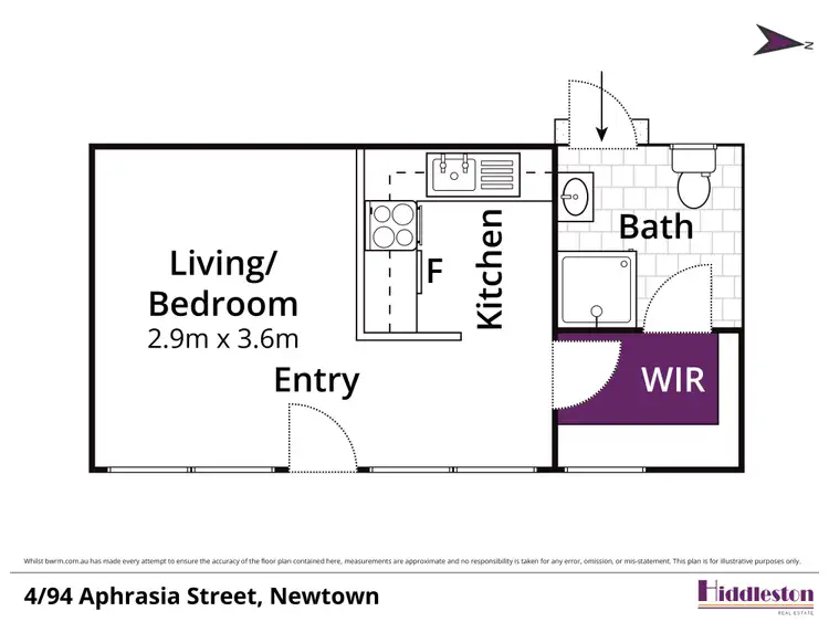 Floorplan of Homely studio listing, 4/94 Aphrasia Street, Newtown VIC 3220