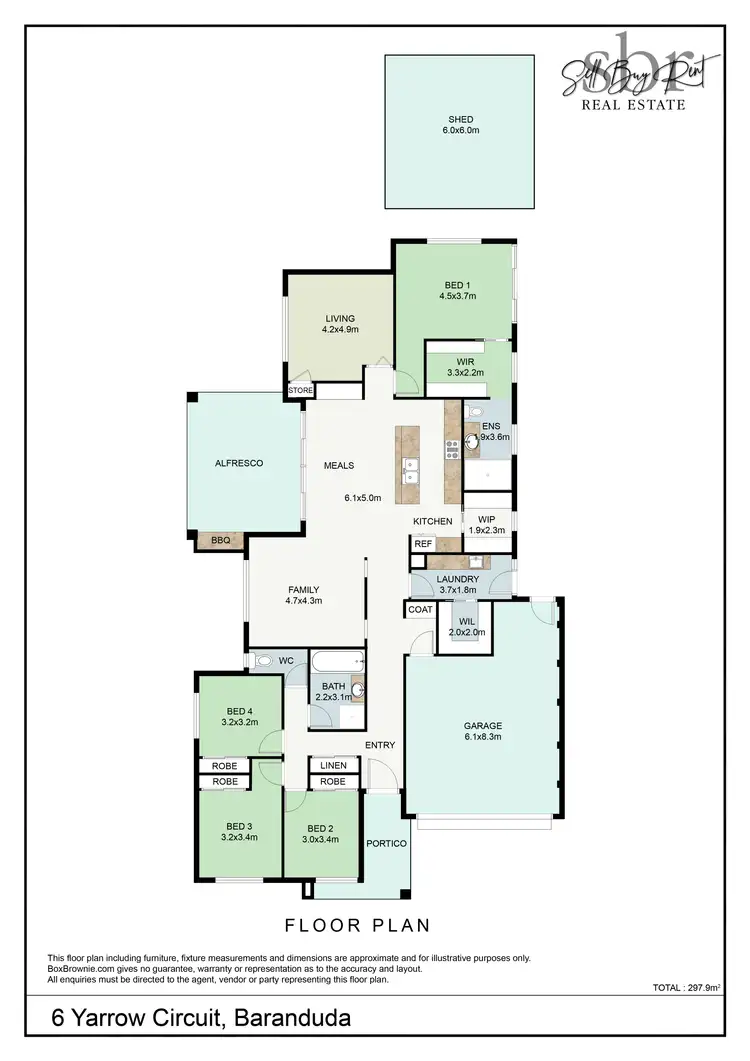 Floorplan of Homely house listing, 6 YARROW CIRCUIT, Baranduda VIC 3691