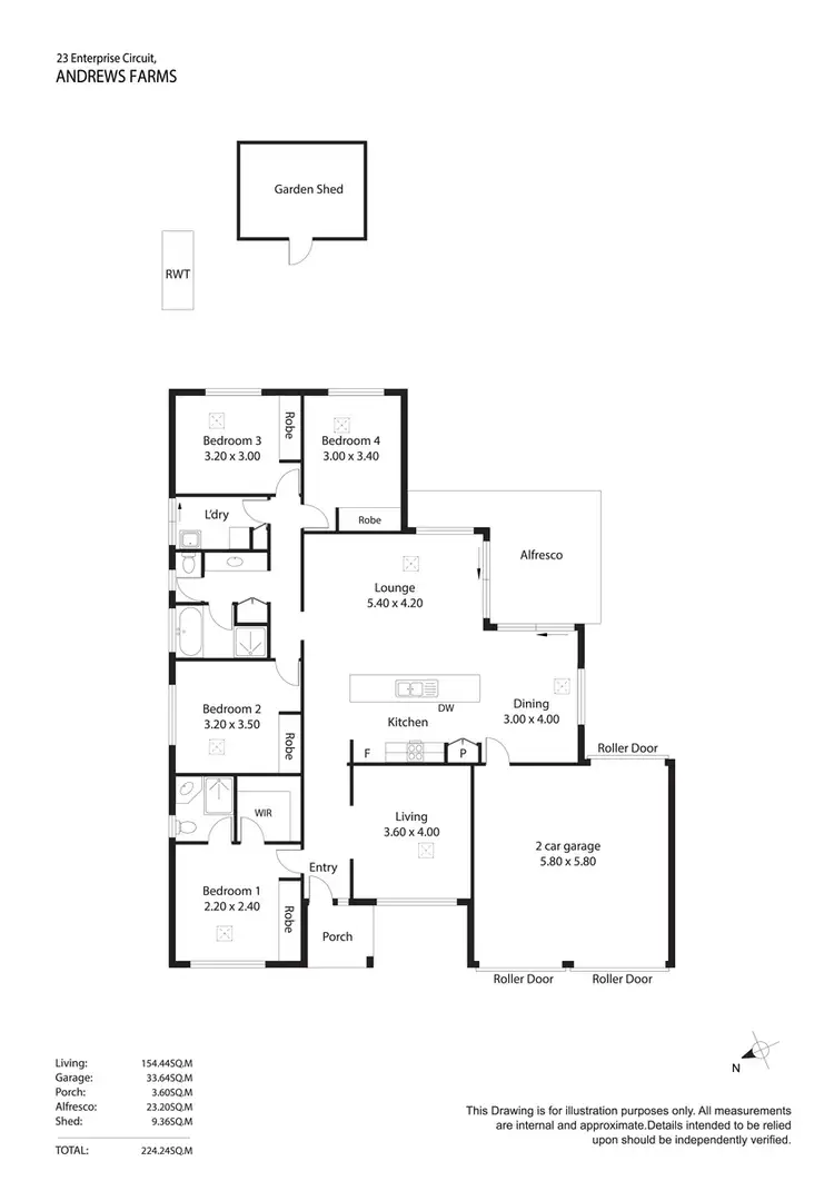 Floorplan of Homely house listing, 23 Enterprise Circuit, Andrews Farm SA 5114