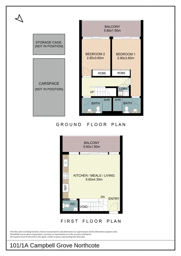 Floorplan of Homely apartment listing, 101/1A Campbell Grove, Northcote VIC 3070