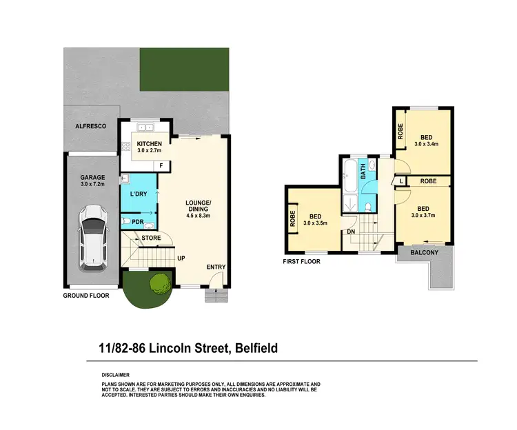 Floorplan of Homely townhouse listing, 11/82-86 Lincoln Street, Belfield NSW 2191