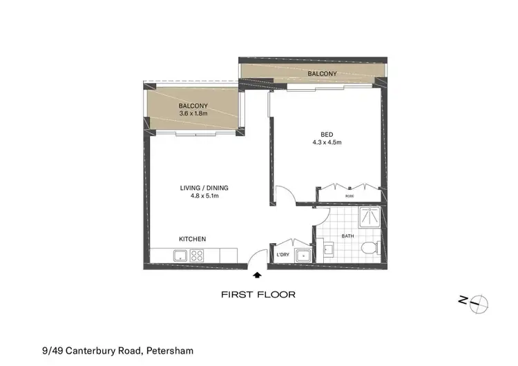 Floorplan of Homely apartment listing, 9/49 New Canterbury Road, Petersham NSW 2049