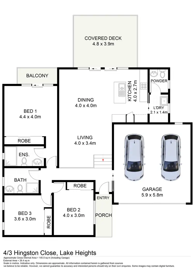 Floorplan of Homely villa listing, 4/3 Hingston Close, Lake Heights NSW 2502