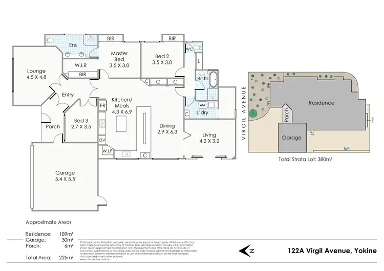 Floorplan of Homely semi-detached listing, 122A Virgil Avenue, Yokine WA 6060