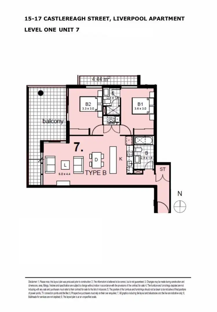 Floorplan of Homely apartment listing, 7/15-17 Castlereagh Street, Liverpool NSW 2170
