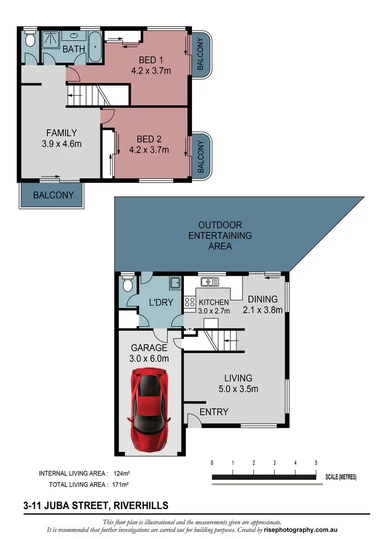 Floorplan of Homely townhouse listing, 3/11 Juba Street, Riverhills QLD 4074