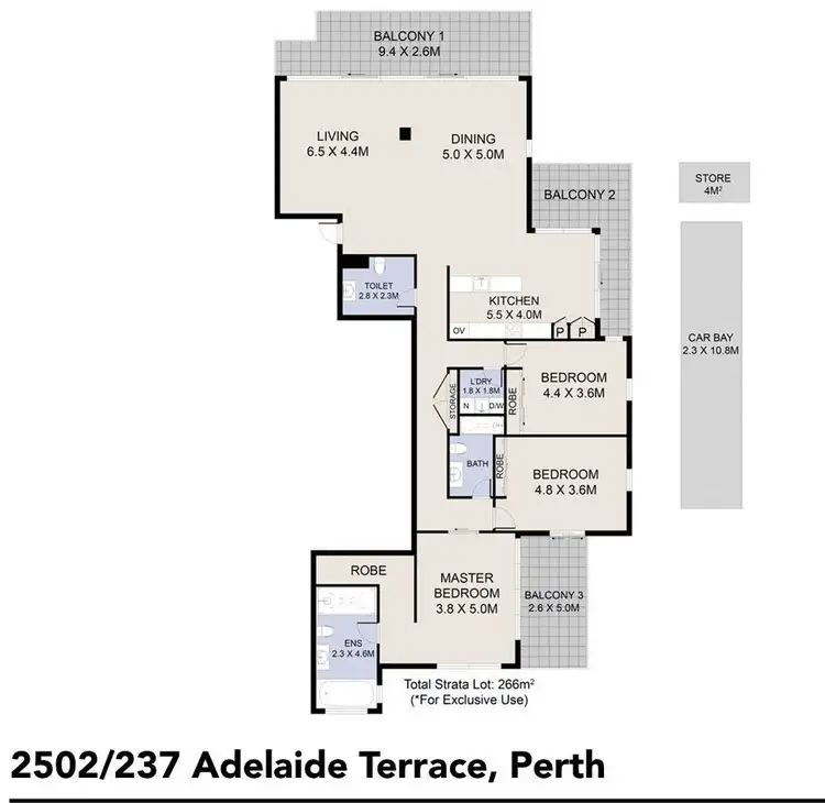 Floorplan of Homely apartment listing, 2502/237 Adelaide Terrace, Perth WA 6000