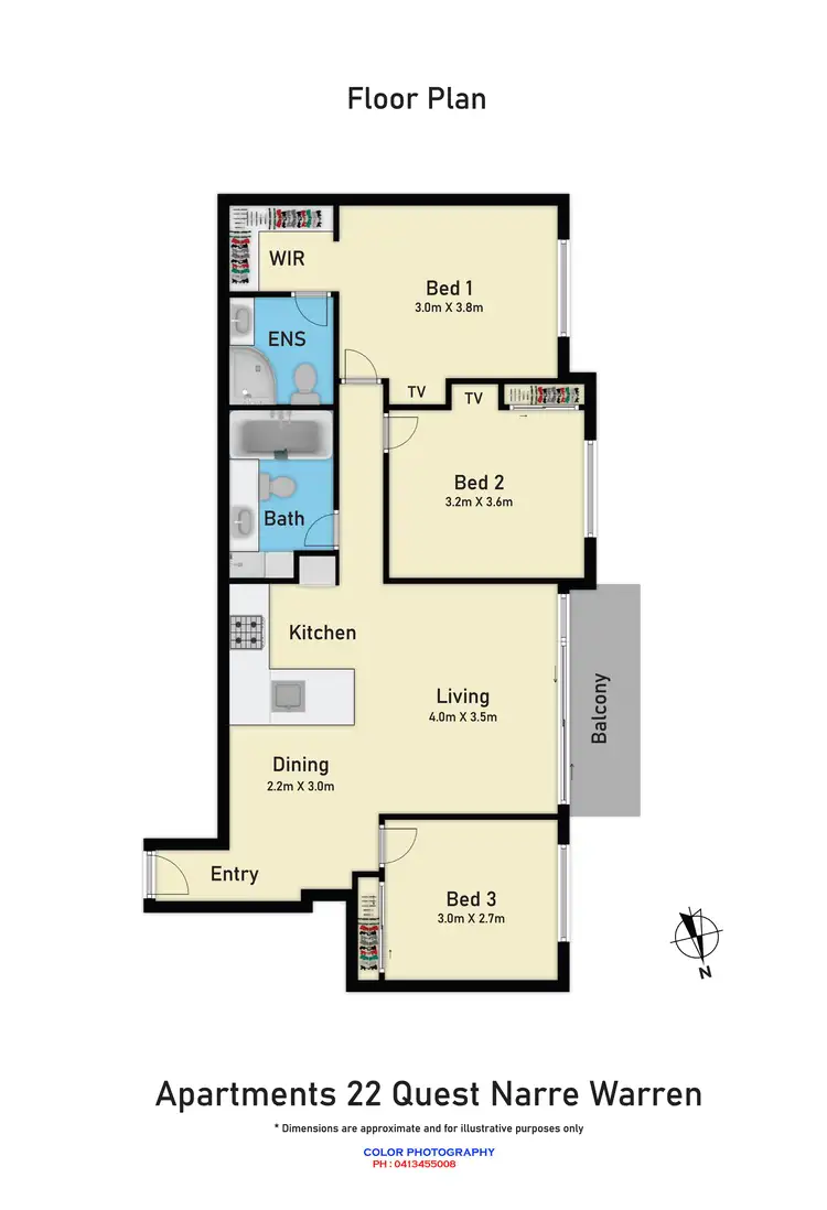 Floorplan of Homely serviced apartment listing, 22/2 Princes Hwy & Verdun Drive, Narre Warren VIC 3805, Narre Warren VIC 3805