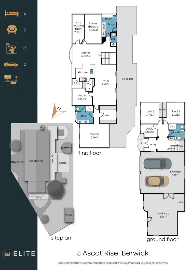 Floorplan of Homely house listing, 5 Ascot Rise, Berwick VIC 3806