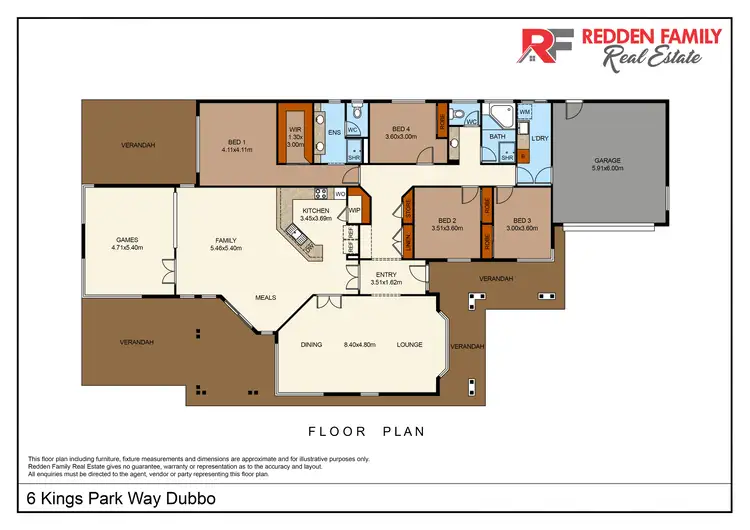 Floorplan of Homely house listing, 6 Kings Park Way, Dubbo NSW 2830