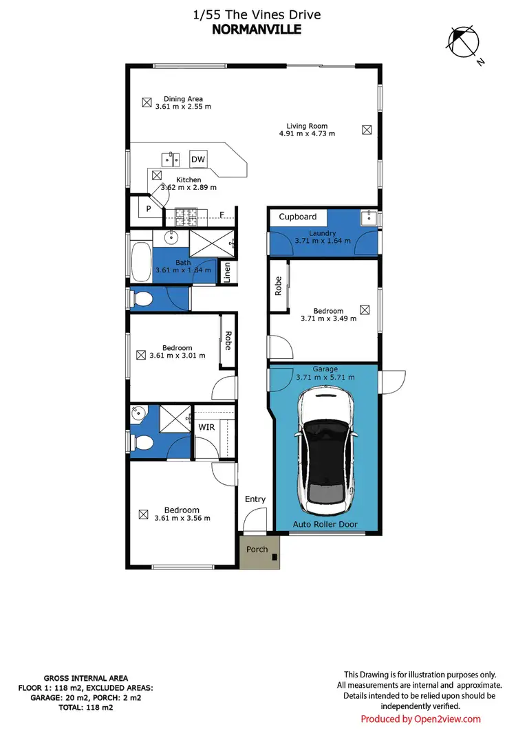 Floorplan of Homely house listing, 1/55 The Vines Drive, Normanville SA 5204