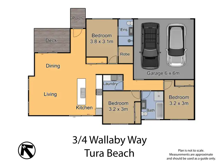 Floorplan of Homely semi-detached listing, unit 3/4 Wallaby Way, Tura Beach NSW 2548