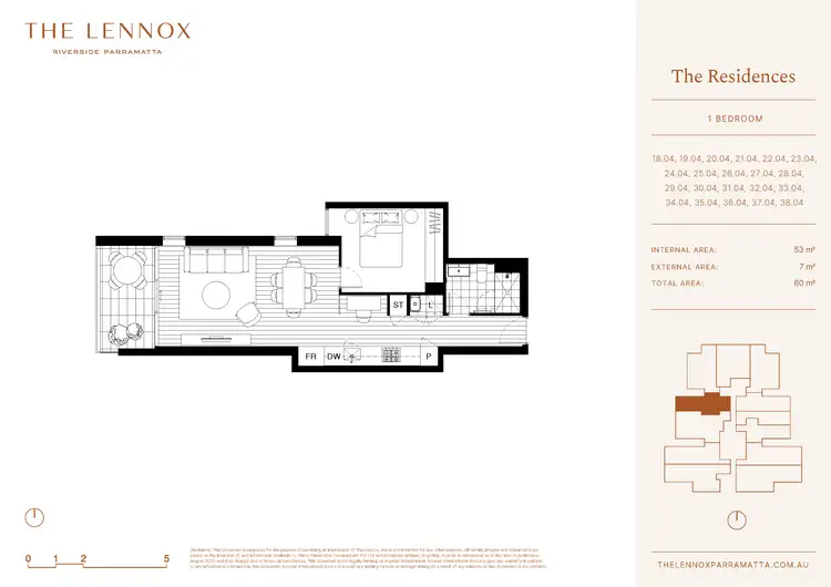 Floorplan of Homely apartment listing, 2404/12 Phillip Street, Parramatta NSW 2150