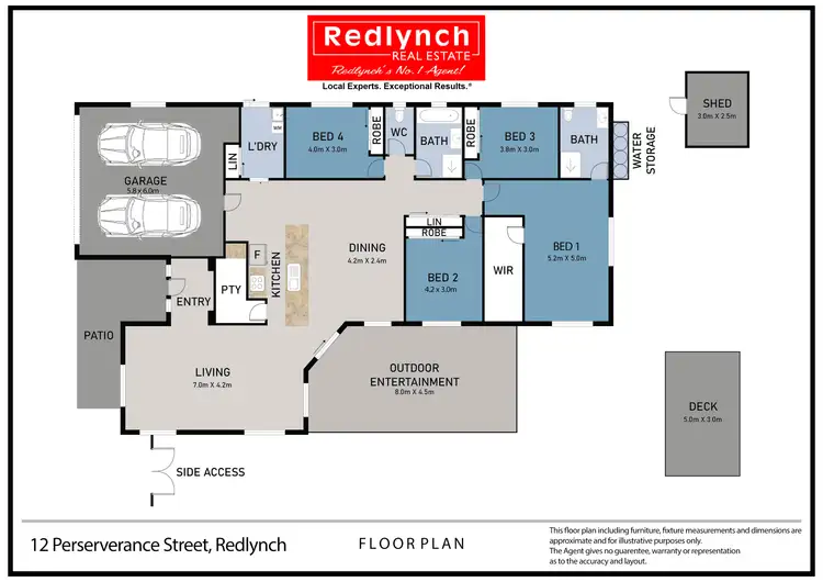Floorplan of Homely house listing, 12 PERSERVERANCE STREET, Redlynch QLD 4870