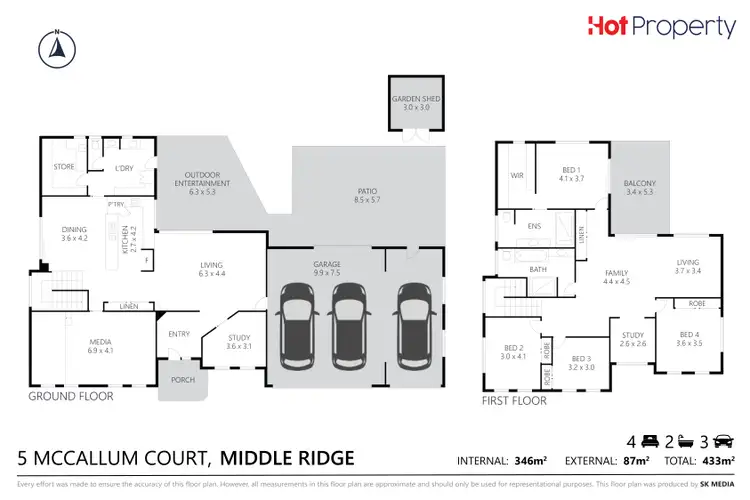 Floorplan of Homely house listing, 5 McCallum Court, Middle Ridge QLD 4350