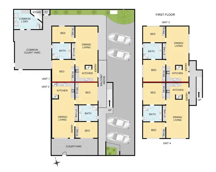 Floorplan of Homely block of units listing, 1-4 63 Kilgour Street, Geelong VIC 3220