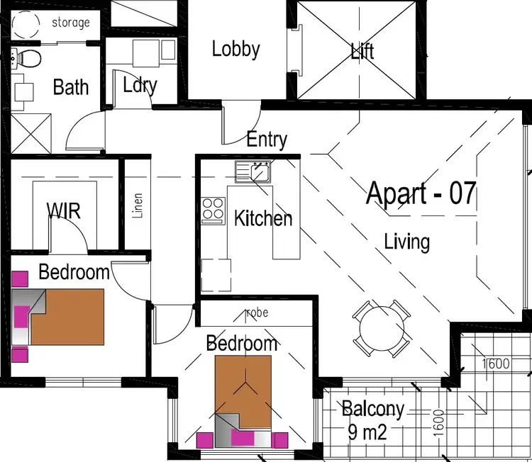 Floorplan of Homely apartment listing, 2/38-40 Fehon Street, Yarraville VIC 3013