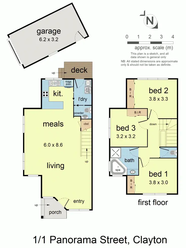 Floorplan of Homely townhouse listing, 1/1 Panorama St, Clayton VIC 3168