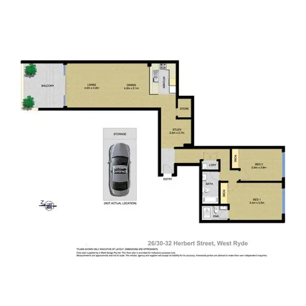 Floorplan of Homely apartment listing, 26/30-32 Herbert Street, West Ryde NSW 2114