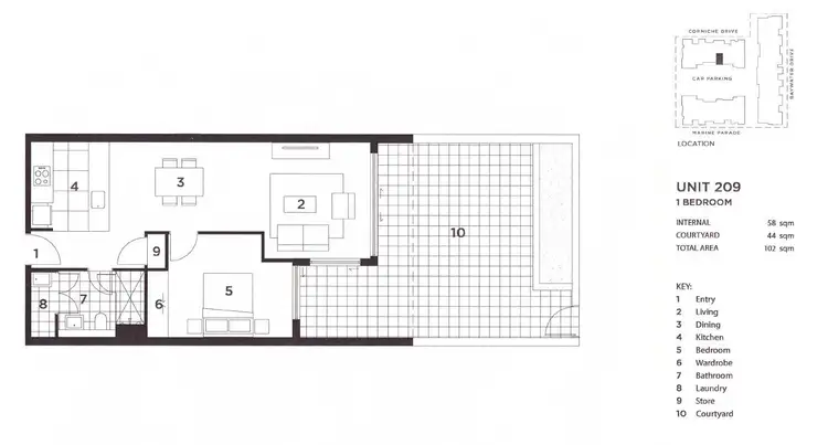 Floorplan of Homely apartment listing, A209/18 Corniche Drive, Wentworth Point NSW 2127