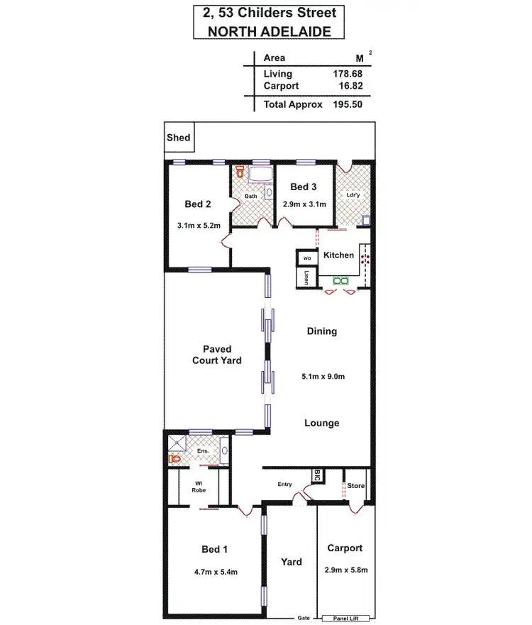Floorplan of Homely unit listing, 2/53 Childers, North Adelaide SA 5006