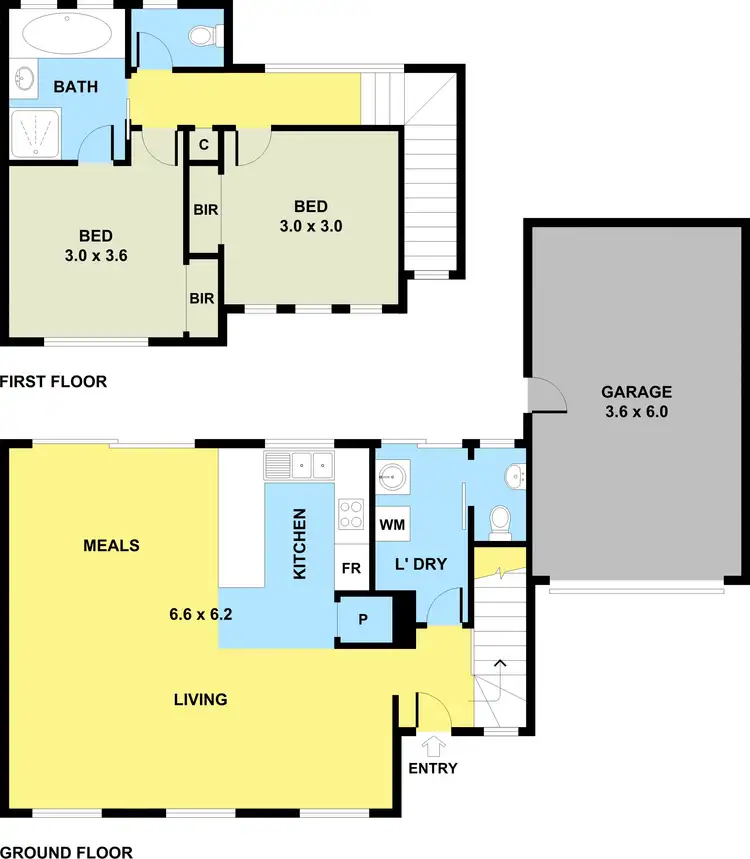 Floorplan of Homely townhouse listing, 2/281 Glengala Road, Sunshine West VIC 3020