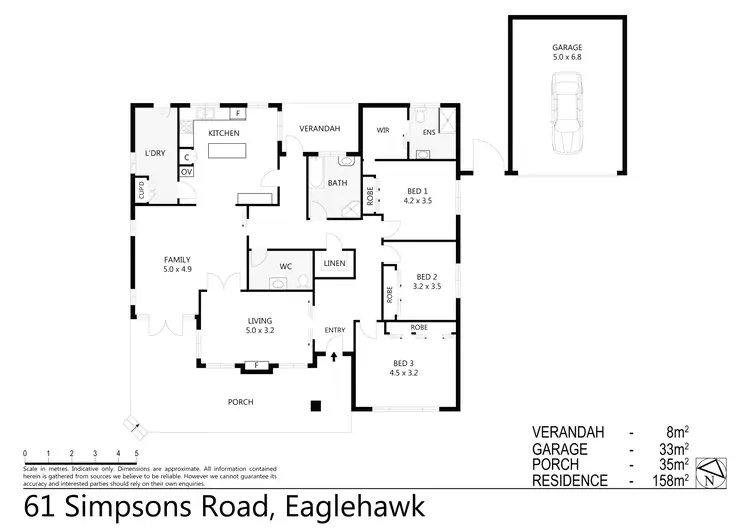 Floorplan of Homely house listing, 61 Simpsons Road, Eaglehawk VIC 3556