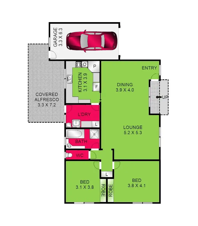 Floorplan of Homely unit listing, 2/41 Townsend Road, Whittington VIC 3219