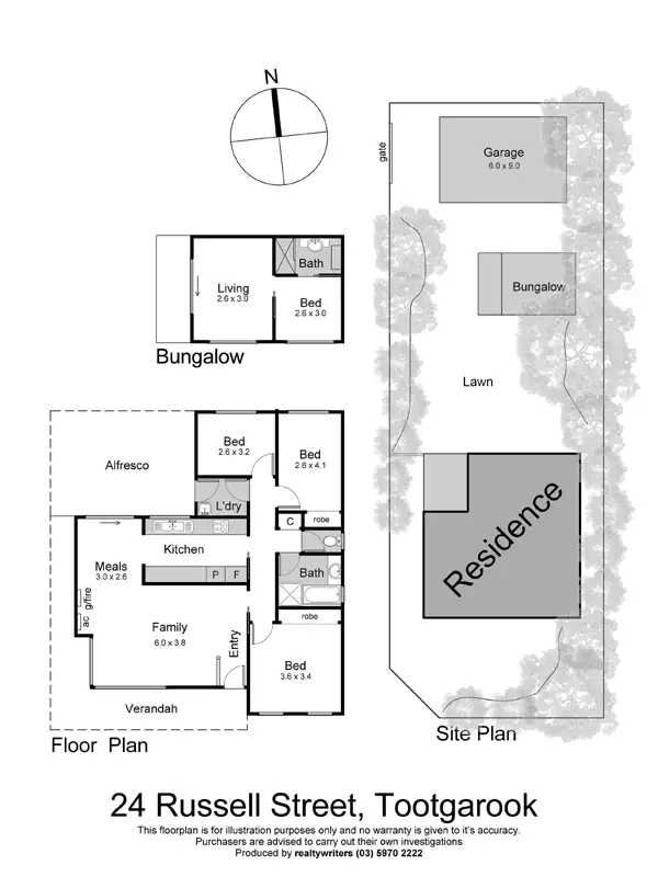 Floorplan of Homely house listing, 24 Russell Street, Tootgarook VIC 3941
