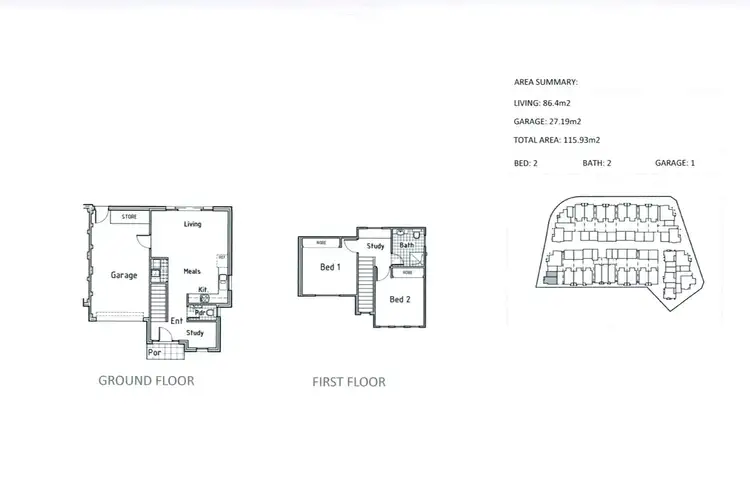 Floorplan of Homely townhouse listing, 12 Domain Drive, Hillside VIC 3037
