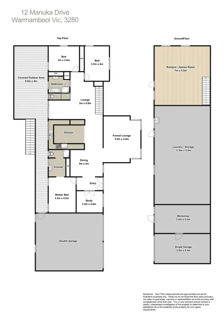 Floorplan of Homely house listing, 12 Manuka Drive, Warrnambool VIC 3280