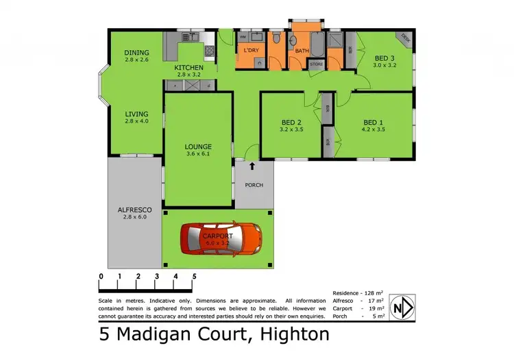 Floorplan of Homely house listing, 5 Madigan Court, Highton VIC 3216