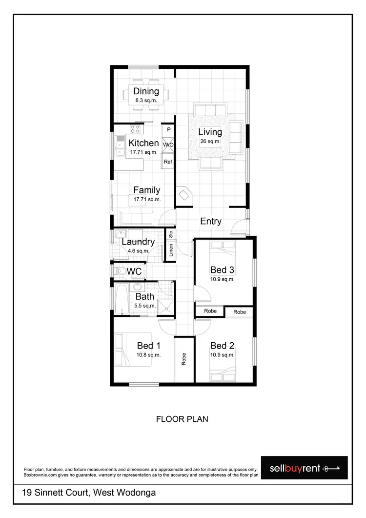 Floorplan of Homely house listing, 19 SINNETT COURT, Wodonga VIC 3690