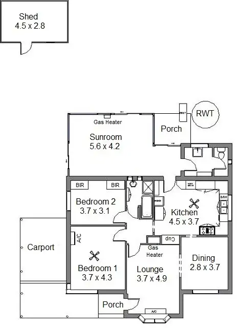 Floorplan of Homely house listing, 50 Minns Street East, Seaton SA 5023
