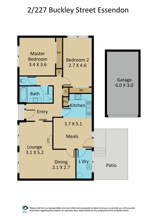 Floorplan of Homely villa listing, 2/227 Buckley Street, Essendon VIC 3040