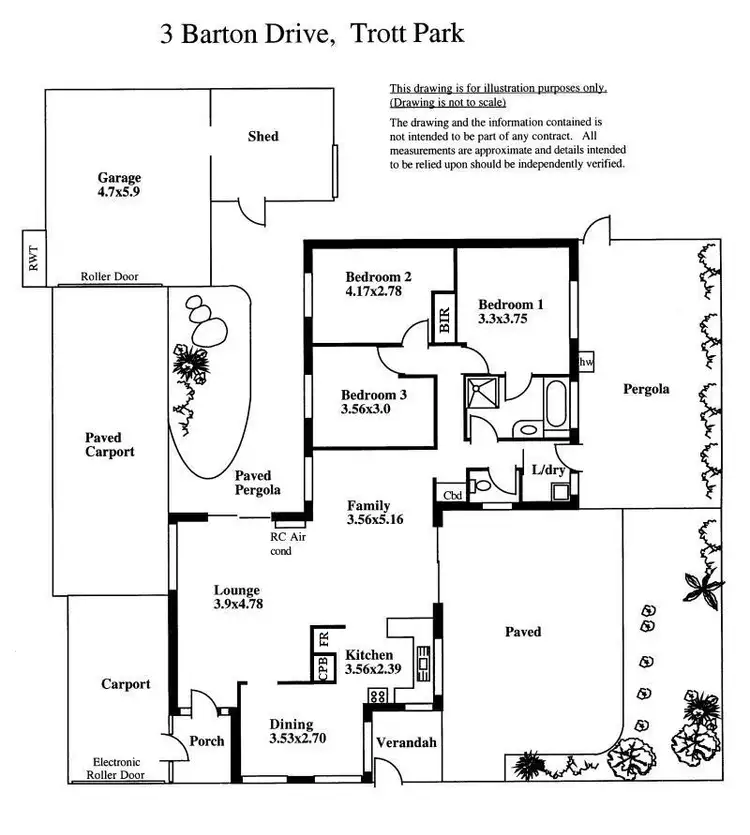 Floorplan of Homely house listing, 3 Barton Drive, Trott Park SA 5158
