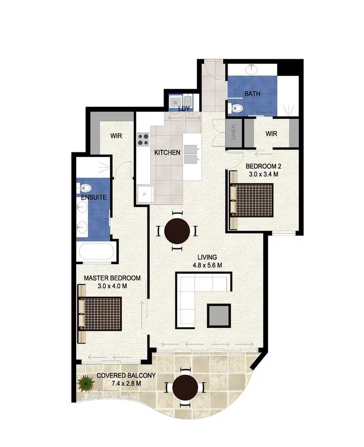Floorplan of Homely unit listing, 1703/110 Marine Parade, Coolangatta QLD 4225