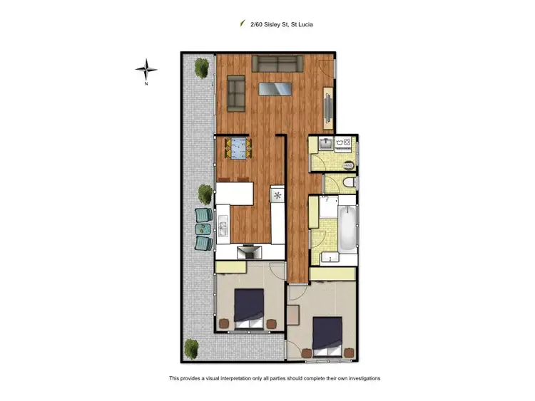 Floorplan of Homely apartment listing, 2/60 Sisley Street, St Lucia QLD 4067