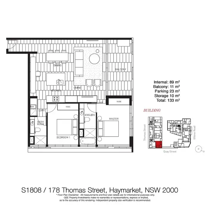 Floorplan of Homely apartment listing, S1808/178 Thomas Street, Haymarket NSW 2000