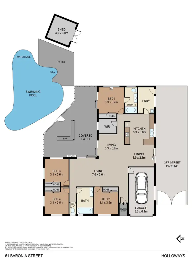 Floorplan of Homely house listing, 61 Baronia Crescent, Holloways Beach QLD 4878