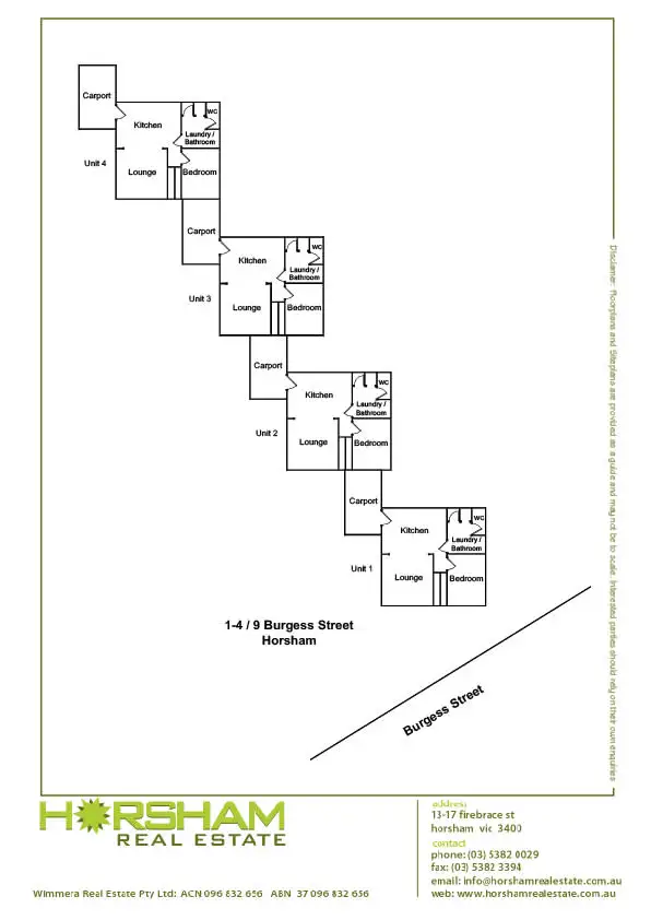 Floorplan of Homely block of units listing, 1-4 9 Burgess Street, Horsham VIC 3400