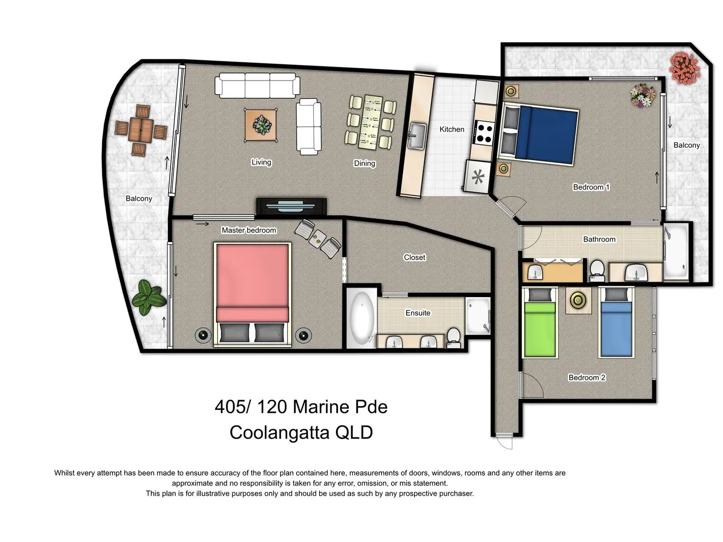 Floorplan of Homely unit listing, 405/120 Marine Parade, Coolangatta QLD 4225