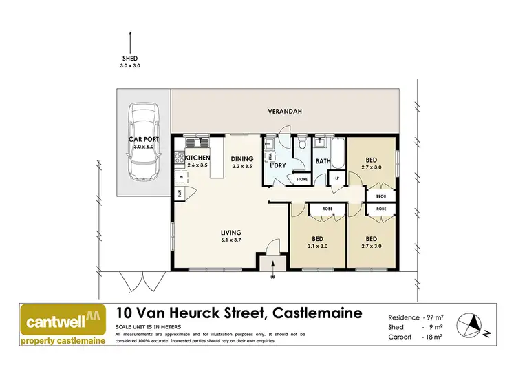 Floorplan of Homely house listing, 10 Van Heurck Street, Castlemaine VIC 3450