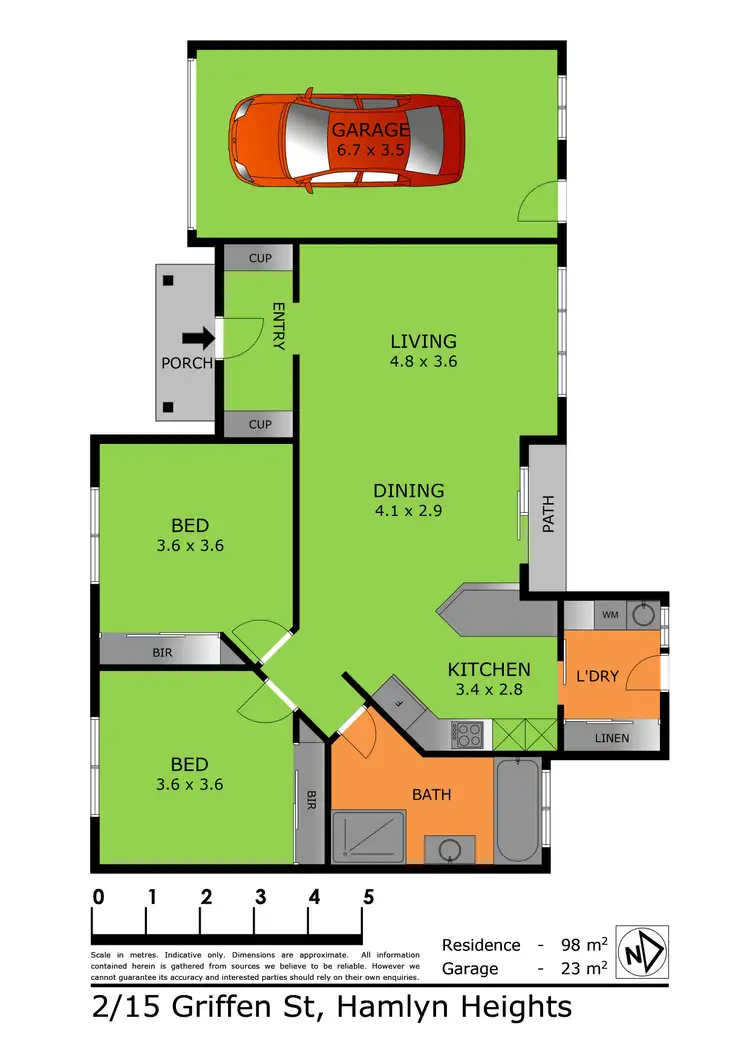 Floorplan of Homely unit listing, 2/15 Griffen Street, Hamlyn Heights VIC 3215