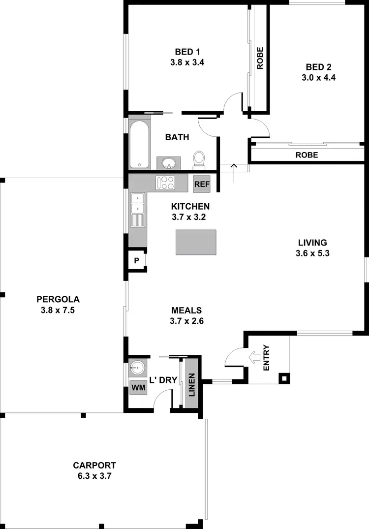 Floorplan of Homely unit listing, Unit 2/5 Peter Street, Croydon South VIC 3136